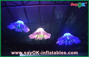 紫色/緑の巨大で膨脹可能な照明装飾は膨脹可能な照明花を導きました