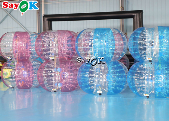 膨脹可能な謝肉祭のゲームの大人TPUポリ塩化ビニール ボディZorbの豊富な球は透明で青いピンクの膨脹可能な泡サッカーを置いた