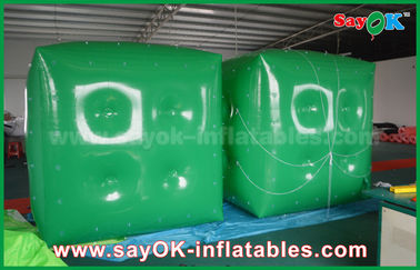 ロゴの白い緑の膨脹可能な気球/立方体のヘリウムの気球を広告して印刷して下さい