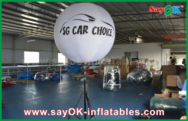 1.5mの印刷物が付いている白い鉄の膨脹可能で軽い装飾の三脚の永続的な気球