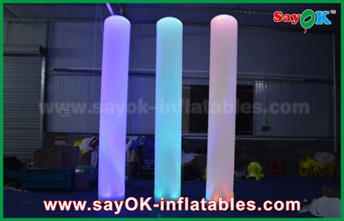 3mの高いナイロン布の広告のための膨脹可能な照明装飾の柱の形