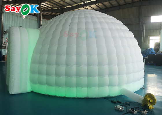 LEDライトが付いている6x5x3.2mの純粋で白い膨脹可能なドームのテント