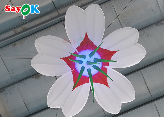 カスタマイズされた巨大で膨脹可能な花の掛かる結婚式のInflables LEDの花の装飾