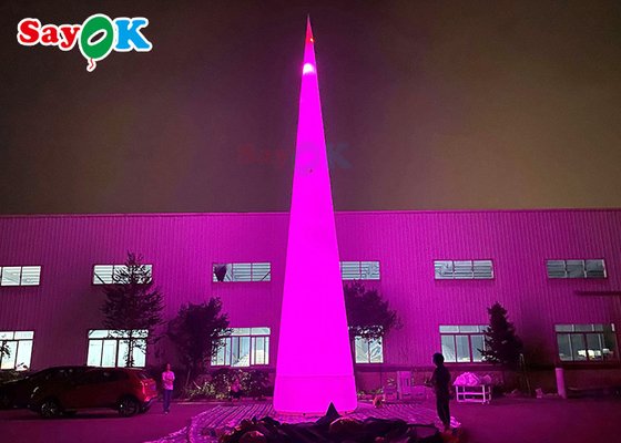 7m 23ft ホワイト LED インフレータブル トラフィック コーン 色が変化するライト付き