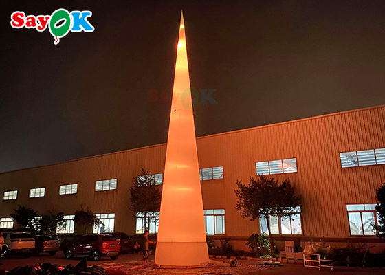 7m 23ft ホワイト LED インフレータブル トラフィック コーン 色が変化するライト付き