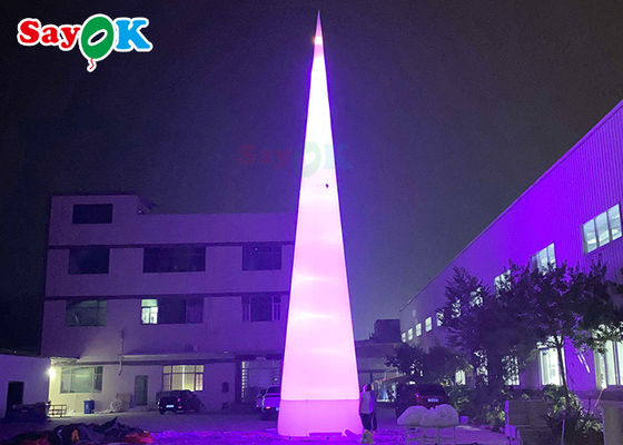 7m 23ft ホワイト LED インフレータブル トラフィック コーン 色が変化するライト付き