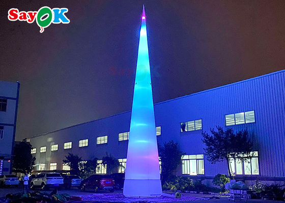 7m 23ft ホワイト LED インフレータブル トラフィック コーン 色が変化するライト付き