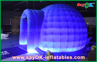 空気膨脹可能なテントのでき事のための4m DIAが付いている円形のドームのテントをつける青いオックスフォードの膨脹可能な空気テント
