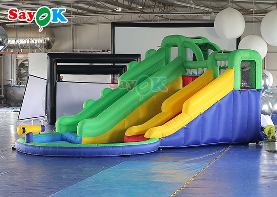 膨らませられる跳びスライド 子供のための膨らませられる水スライド プール裏庭 ダブルスライド ジャンピングバウンサー