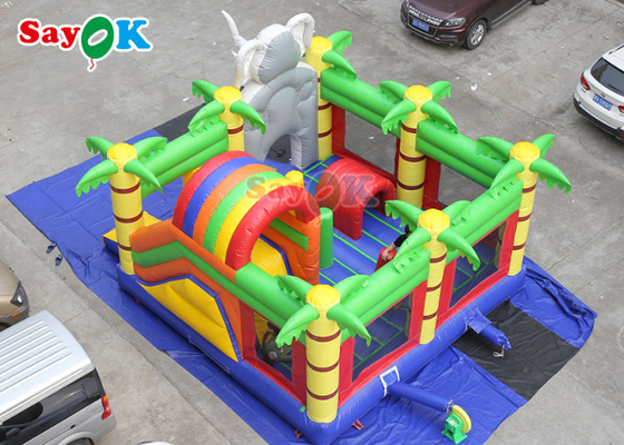 子供のための家のInflableの警備員のスライドのゲームを跳ぶかわいい動物園の主題の膨脹可能な跳ねる城