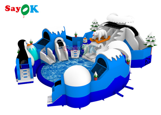 インフレータブル海カタツムリランドスライドウォーターパークビーチ商業アミューズメントウォーターゲーム子供のためのプール