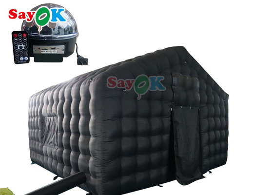 Black LED Disco Lighting Mobile Night Club Tent Inflatable Cube Party Tent Inflatable Nightclub With Smoke Machine