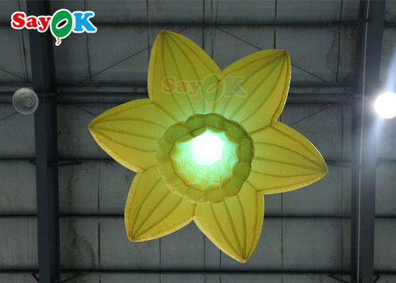 LED が付いている黄色の 1.0m の膨脹可能な照明装飾掛かるバラの花
