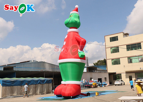 緑と赤 32.8フィート 高さ 充気式 空気吹きガリンチ 帽子屋の装飾