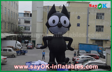 6mHオックスフォードの布の黒の膨脹可能なマンガのキャラクタ、膨脹可能な猫
