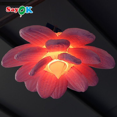 オーダーメイド 紫色 巨型 吊り上げ ロータス 花 充電式 LED ライト 花 イベント 飾り 広告