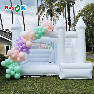 Sayok 商用 PVC インフレータブル バウンサー スライド コンボ ホワイト インフレータブル ウェディング バウンス ハウス