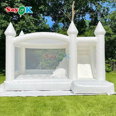 Sayok 商用 PVC インフレータブル バウンサー スライド コンボ ホワイト インフレータブル ウェディング バウンス ハウス