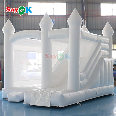 Sayok 商用 PVC インフレータブル バウンサー スライド コンボ ホワイト インフレータブル ウェディング バウンス ハウス