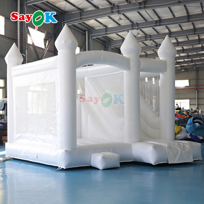 Sayok 商用 PVC インフレータブル バウンサー スライド コンボ ホワイト インフレータブル ウェディング バウンス ハウス
