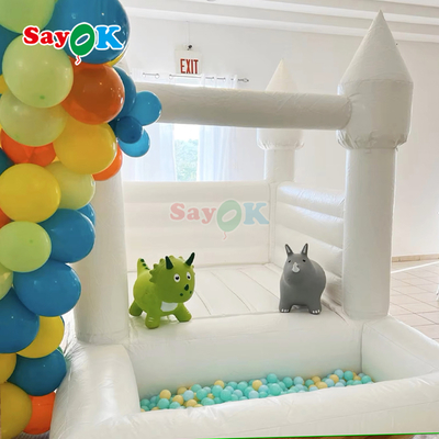 Sayok 白いウェディングパーティー 小型バウンスハウス インフレータブルバウンスキャッスル ボールピット付き