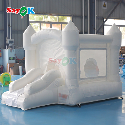 Sayok ピンクのインフレータブル小型バウンスハウス、誕生日パーティー用ホワイトインフレータブルバウンスキャッスル