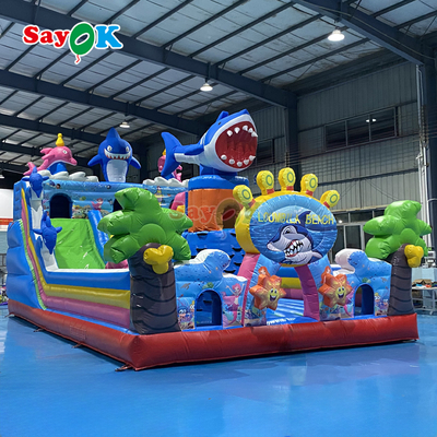 巨大シーワールドインフレータブルバウンスハウスコンボ 子供用プレイグラウンド インフレータブルバウンスキャッスル スライドクライミング付き