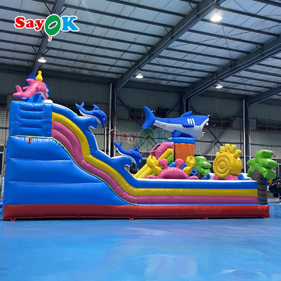 巨大シーワールドインフレータブルバウンスハウスコンボ 子供用プレイグラウンド インフレータブルバウンスキャッスル スライドクライミング付き