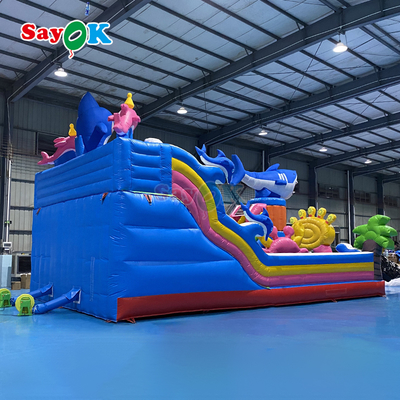 巨大シーワールドインフレータブルバウンスハウスコンボ 子供用プレイグラウンド インフレータブルバウンスキャッスル スライドクライミング付き