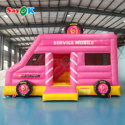Sayok ピンクの車のバウンスハウス 子供向けインフレータブルバウンサー 商用