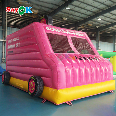 Sayok ピンクの車のバウンスハウス 子供向けインフレータブルバウンサー 商用