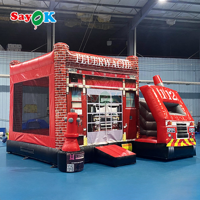 サヨク消防署 テーマ 充電式バウンズ コンボ 充電式消防車 少年用のブーシー城スライド