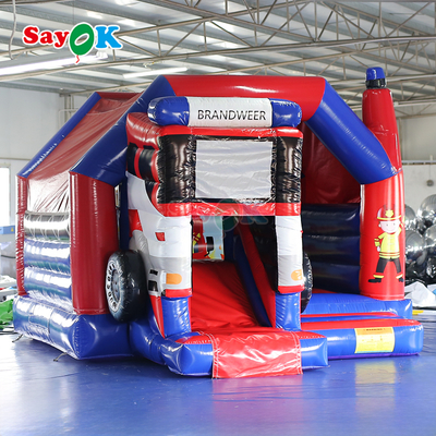 Sayok Brandweer テーマ 充気式スライド 跳び屋 コンボ 消防車 子供用の充気式跳び城