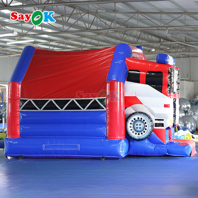 Sayok Brandweer テーマ 充気式スライド 跳び屋 コンボ 消防車 子供用の充気式跳び城