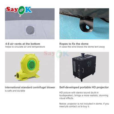 6m Diameter Inflatable Planetarium Dome with Free 3D Design and Oxford Cloth for Schools Education