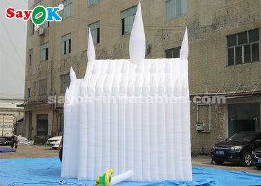 子供のための白い210Dオックスフォードの布の膨脹可能な弾力がある城はサイズをカスタマイズしました