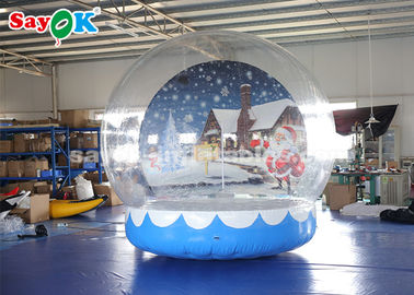耐久の膨脹可能な休日の装飾、3mの膨脹可能な雪の地球の印刷された背景が付いている透明な泡テント
