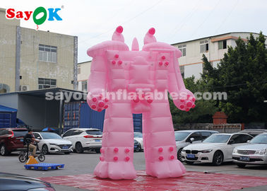 ピンク5mのレンタル ビジネスのための膨脹可能なロボット マンガのキャラクタ