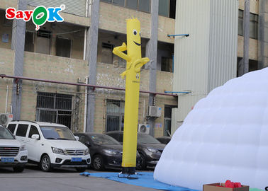 段階の装飾のための踊る空気人の黄色い点検された生地の膨脹可能な空気ダンサーの気球