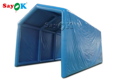 膨脹可能なフレームのテントの場所を消毒する膨脹可能な除去のテントの消毒チャネルの外の青いオックスフォードの布