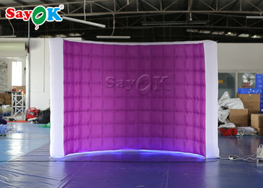 結婚式の写真ブースは広告/祝祭のための紫色の膨脹可能なLEDの空気ポンプ写真ブースを雇う