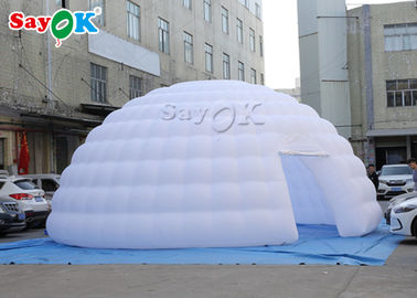 8mの白く膨脹可能な空気テント/展覧会のイグルーのドームのテントをステッチする屋外の空気テントの倍は行く
