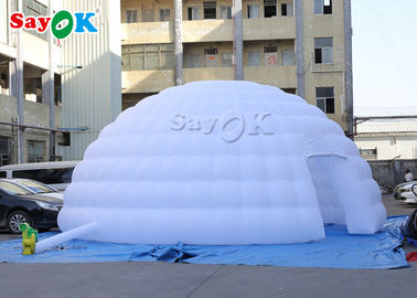 8mの白く膨脹可能な空気テント/展覧会のイグルーのドームのテントをステッチする屋外の空気テントの倍は行く
