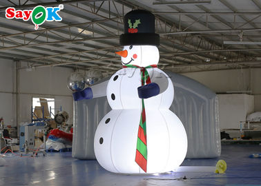 Oxforの布のBlack Hat会議およびミトンの爆発のクリスマスのスノーマンを身に着けている膨脹可能な休日の装飾