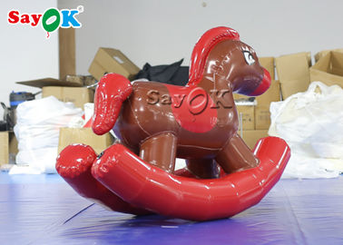 Sayok赤いポリ塩化ビニールの子供の膨脹可能な子馬の揺り木馬