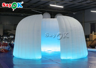 LEDが付いている膨脹可能なヤードのテント6.5x2.4mHの展示会の白く膨脹可能なドームのテント