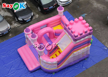 Pink Inflatable Boucing Castle子供の防水王女5x5.5x4.2m