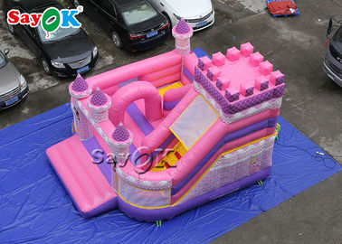 Pink Inflatable Boucing Castle子供の防水王女5x5.5x4.2m