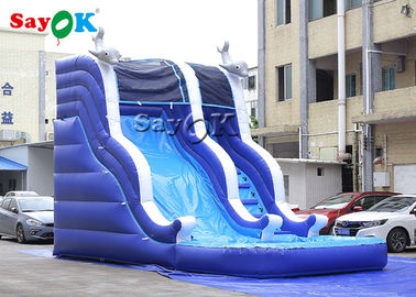 膨らませられる水泳池スライド 7x4x5mH 屋外 子供 膨らませられる水上スライド 娯楽用