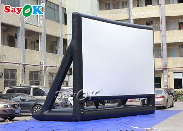 裏庭の映画スクリーン7x5mH段階の装飾のための折り畳み式の黒く膨脹可能なスクリーンの映画館